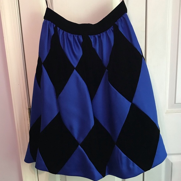 Sold‼️Black Tie Oleg Cassini Black & Royal Skirt - Picture 3 of 8